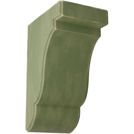 Ekena Millwork 3 1/2"W x 5"D x 7 1/2"H Bedford Wood Vintage Decor Bracket, Restoration Green BKTWD04X05X08BEGR